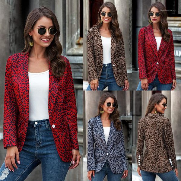 

coats spring autumn cardigan lapel neck jackets casual long sleeve women outerwear leopard print womens business, Black;brown