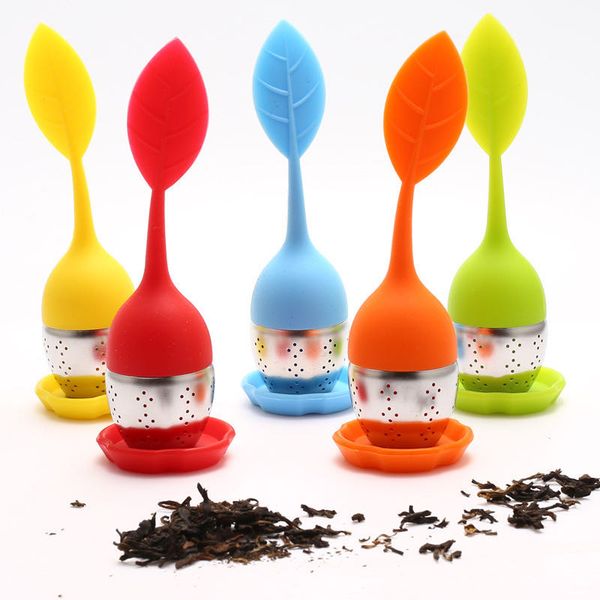 

creative silicone tea infuser leaves shape silicon teacup with food grade make tea bag filter stainless steel strainers tea leaf diffuser
