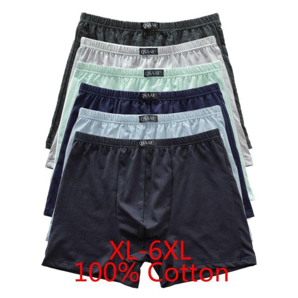 

4pcs/lot 100% cotton 6xl 5xlbig size four shorts underwear men boxers shorts breathable underwear pure color underpants, Black;white