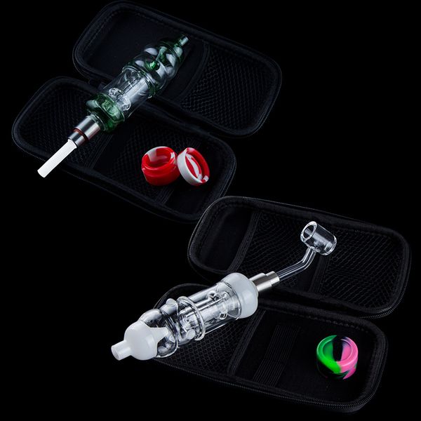

glass168 dabber nail ss 510 hand banger bullet nail case o ring nc032 spill-proof glass leather quartz water bongs smoking quartz pipes osda
