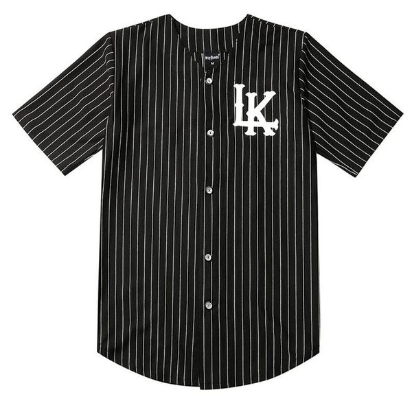 

men's baseball jersey 07 king in lake baseball jersey white and black street hip hop men's and women's short sleeve t-shirt, White;black