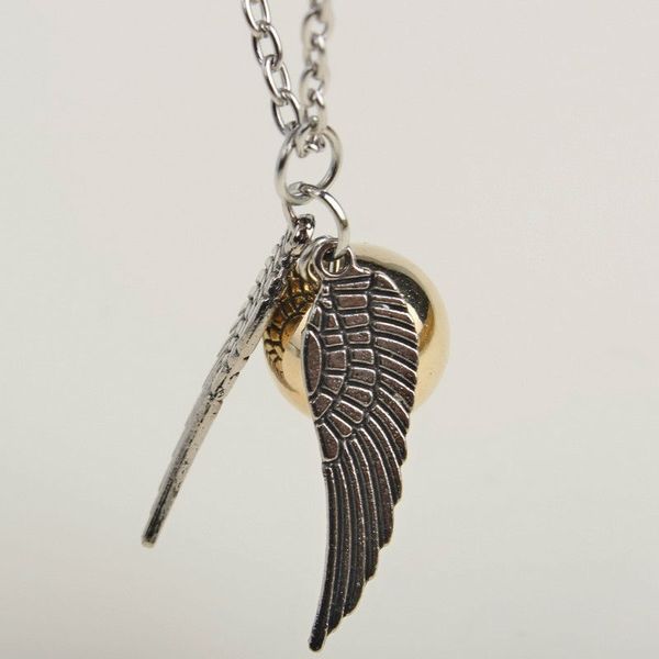 

new style silver wings snitch gold necklace pendant golden snitch wings necklace golden wholesale ing