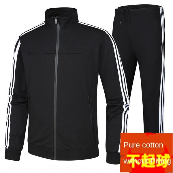 

team running stand collar straight pants suit men's sports suit men's autumn long sportswear sportswear sleeve leisure, Black;red