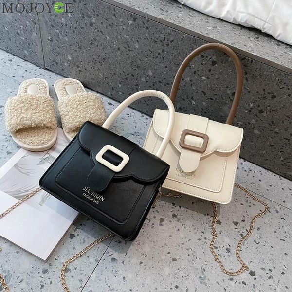 

fashion women splicing color shoulder bags pu leather chain crossbody handbag youth ladies simple versatile bag