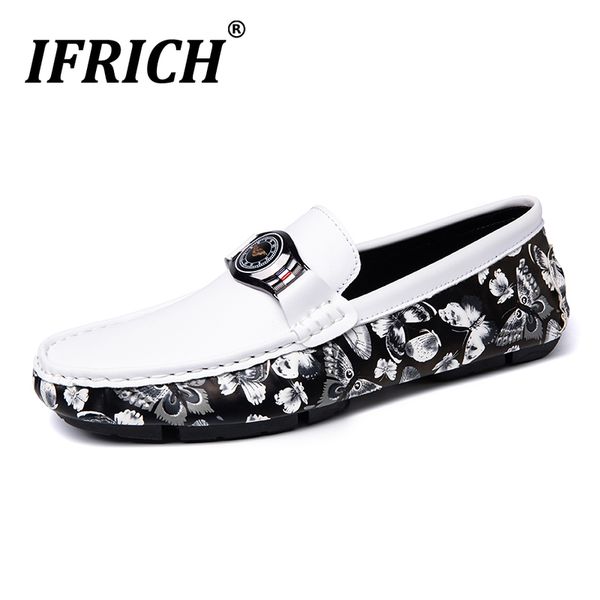 

new autumn loafers shoes for men handmade casual leather shoes black white men large size brand man original mens sneakers