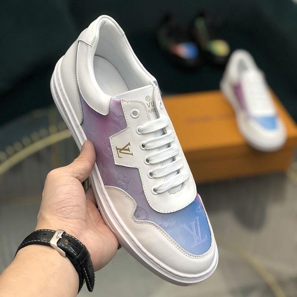 

2020i new luxury design mens fashion leather rubber bottom sneakers all-match breathable men's casual shoes mens banquet shoes size: 38, Black