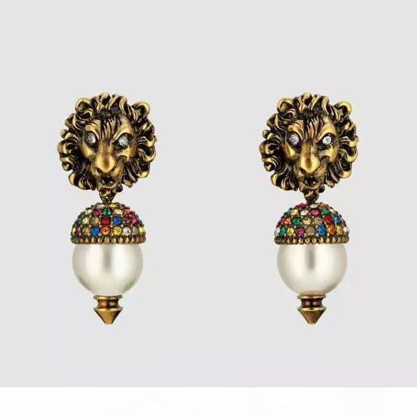 

оаѬоваелне женин еѬги позолоенн cz pearl lion head еѬга ожеѬеле дл девое, Golden;silver
