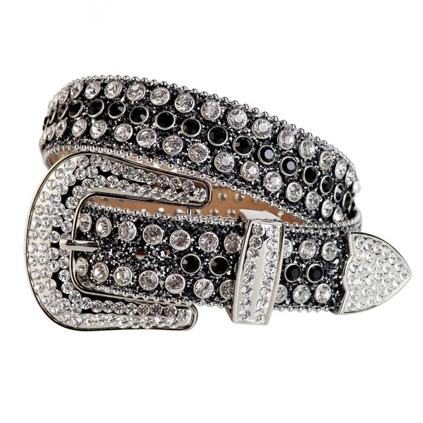 

western cowgirl and cowboy bling bling swarovski rhinestones belt studded belt removable buckle for women and men, Black;brown
