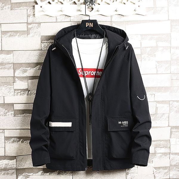 

men's coat spring autumn 2020 new korean version hooded casual jacket men fashion zipper jackets outwear slim fit plus size 4xl, Black;brown