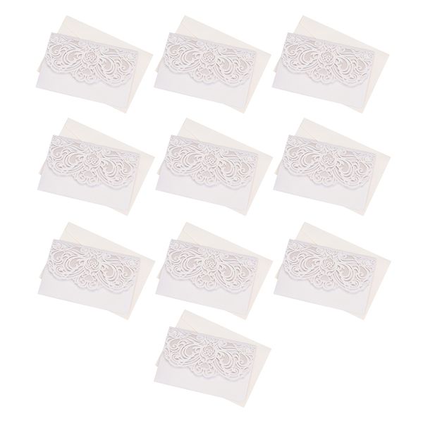 

10pcs 2 fold floral luxury invitation cards with envelope for wedding party, Black