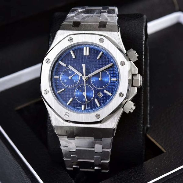 

Classic Six needles chronograph watch Automatic mechanical movement sliver Stainless steel strap men's watch