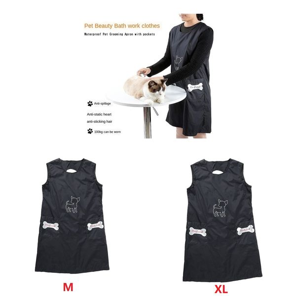 

2pcs multi function pet grooming apron pet salon workwear bibs for women men