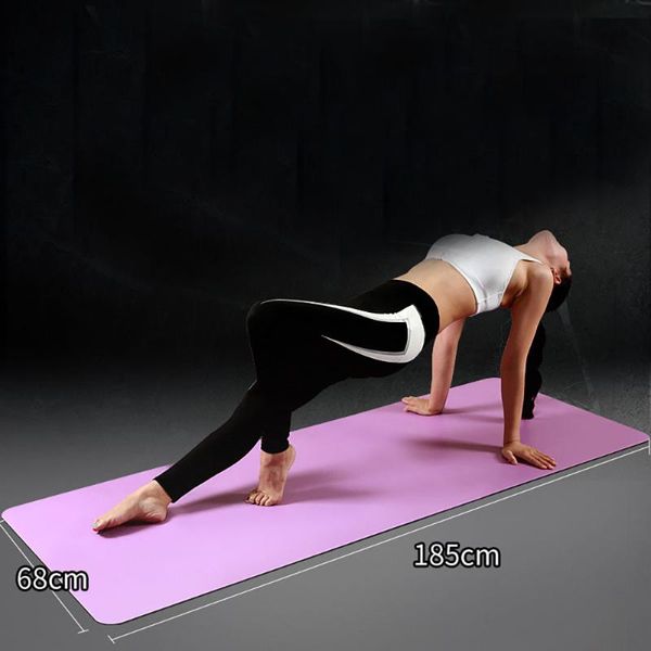 

5mm pu thicken yoga anti-slip mat yoga mat bag natural rubber health material gym soft pilates with body line