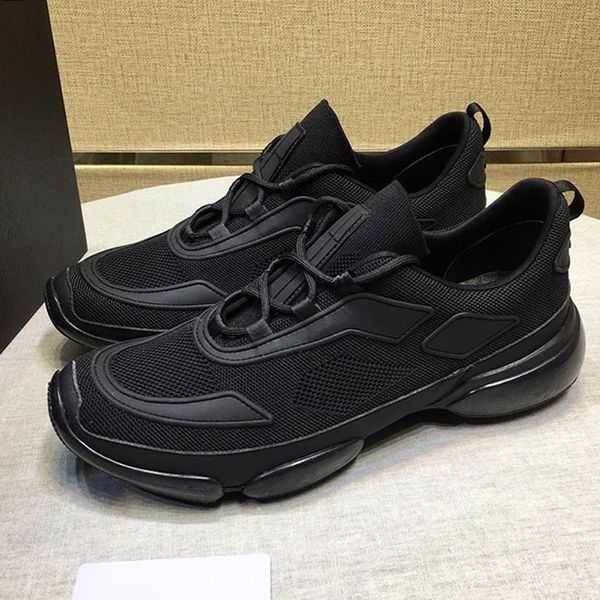 

knit fabric cloudbust sneakers mens shoes drop ship design breathable style lightweight chunky sneakers luxury sports low men shoes, Black