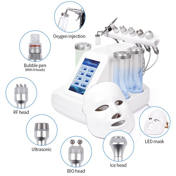 7 in 1 Dermabrasion Hydra Maschine Sauerstoffinjektion Haut Schönheit Reinigung Blasenmaschinen Photon Hautpflegewerkzeug