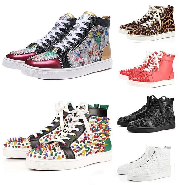 

ace designer brand studded spikes flats shoes men women fashion high cut multicolor party lovers casual shoes