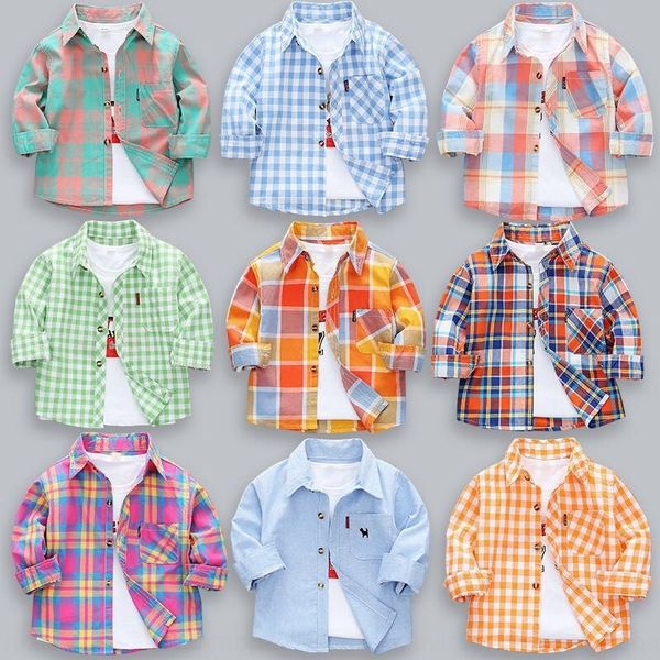 

boys' plaid 2020 new thin baby cotton long sleeve autumn tong chen shan tong chen shan jacket children's shirt children's shi, White;black