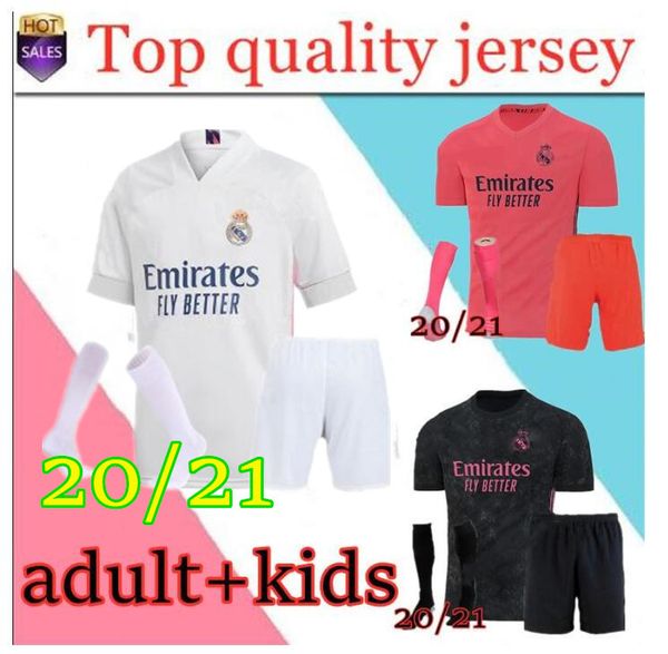 

20 21 мужчин реал футбол джерси # 7 опасности взрослые комплекты с носками 19/20 футбол рубашки asensio модрич isco ребенок футбол наборы, Black;yellow