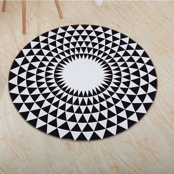 

nordic style round printed bedroom carpet living room mat geometric pattern carpet mat