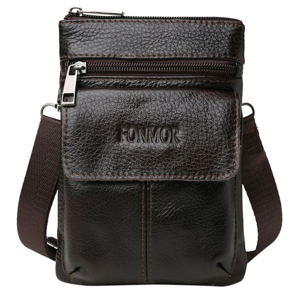 

men portable casual bag first layer cowhide mini mobile phone handbags shoulder british fashion simple small messenger canta p2