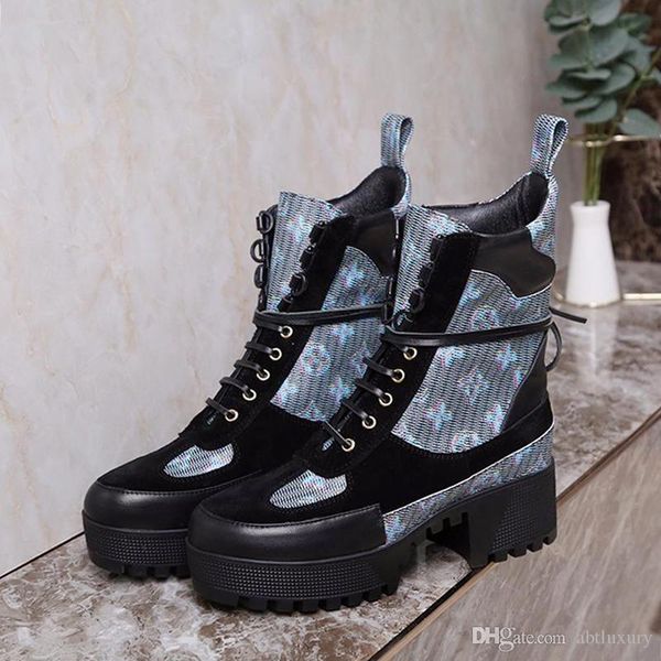 

leather women boots shoes high -motorcycle autumn winter shoes snow martin fashion boots chaussures de femme luxury design lady shoe, Black