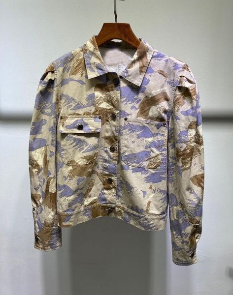 

2020 autumn highq uality women prints puff sleeve jacket coat female outerwear cotton coat rmsx 7.01, Black;brown