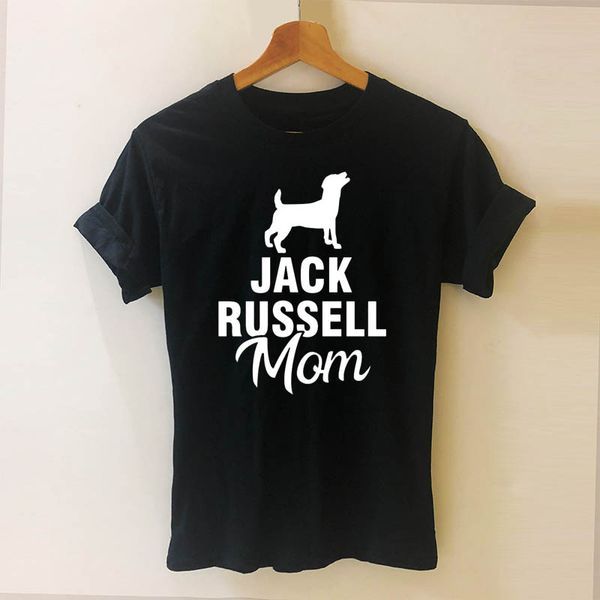 

новый джек рассел терьер мама собак pet футболка с коротким рукавом o-образным вырезом хлопок футболки девушки tee топы женской одежды, White