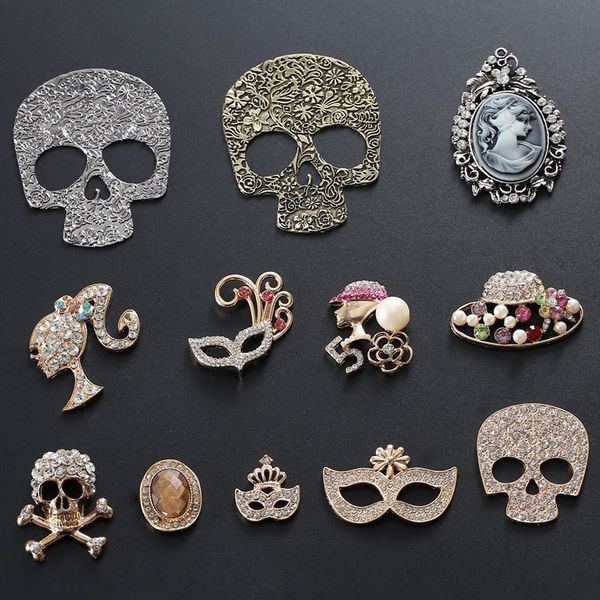 

antique skull gun black ghost head plum blossom mask diy diy mobile accessories mobile phone phone shell accessories alloy material, Silver