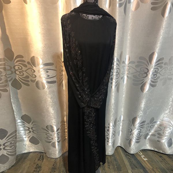 

ramadan eid mubarak black abaya dubai muslim dress with hijab caftan marocain kaftan oman islamic clothing abayas for women