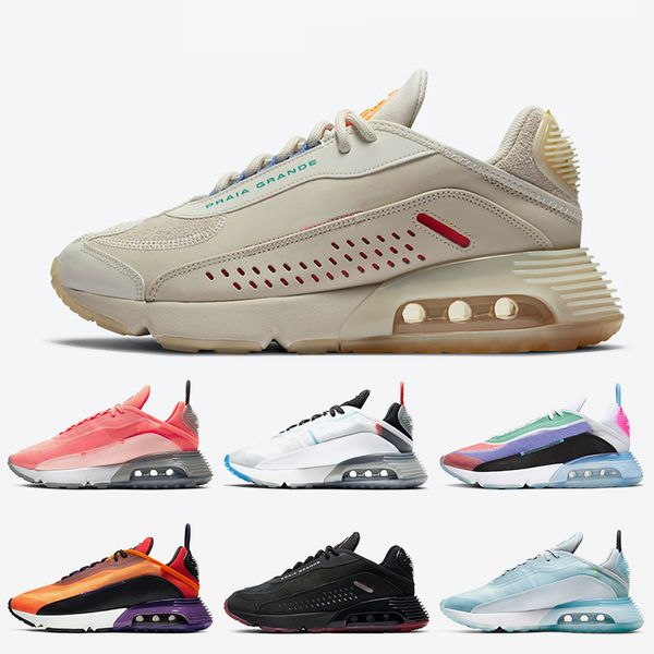 

fashion new praia grande reflect 2090 women mens running shoes air white pure platinum be true trilpe black trainers sneakers, White;red