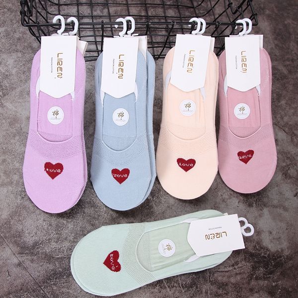 

le5rn women's all-match casual low-breathable shallow socks invisible sockssilicone invisible socksmouth silicone anti-slip anti-droppi, Black