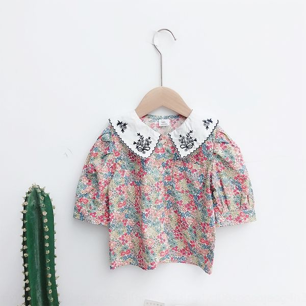 

io3o0 girls clothing short-sleeved 2020 summer clothes new female baby western style shirt children's clothes children's bubble sl, White;black