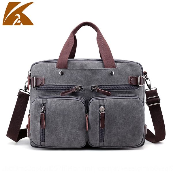 

new fashion canvas single shoulder portable men's canvas travel bag backpack multifunctional travel bag