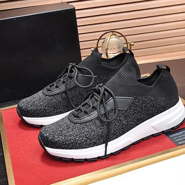 

new mens shoes casual prax 01 knit fabric sneakers zapatos de hombre b62 male footwears breathable scarpe da uomo fashion mens shoes n66 vin, Black