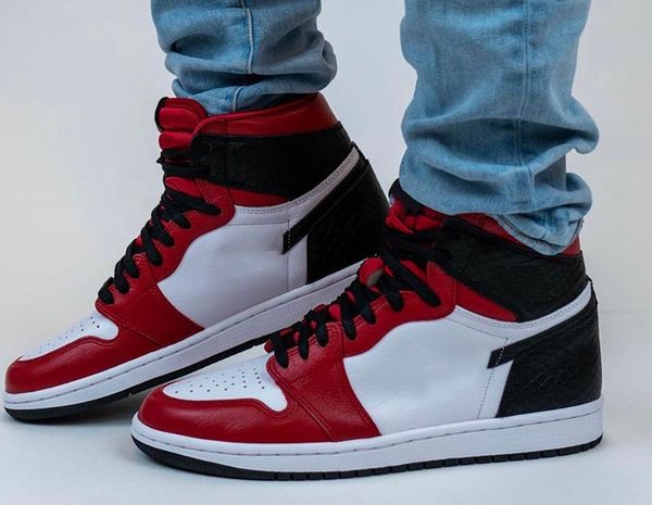 

2020 release high og wmns satin snake silk shoe tongue air red and black shoes cd0461-601 with box