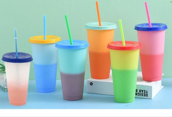 

whole sale summer water cup pp environment-friendly material temperature-sensing plastic color changing cup cold water color changing cup