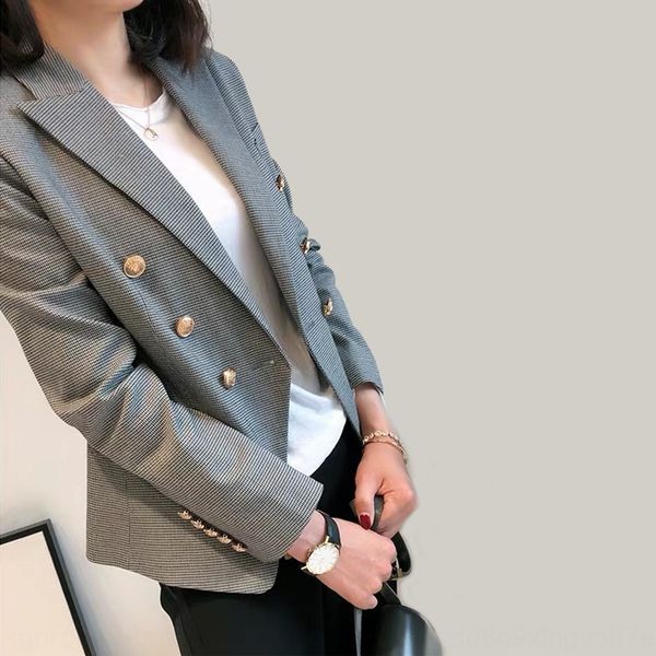 

spring 2020 new style bird plaid fashion slim fit women's short short coat casual suit coat, White;black