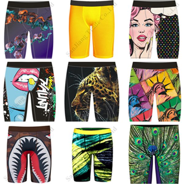 

men's designer swimwear ethika boxer shorts quick dry underwear long underpants brand boxers shark face sports shorts pants 2021 c11190, Camo