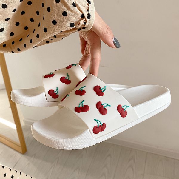 

cartoon fruit women slippers cherry home slippers summer sandals slides women shoes flip flops sandalias mujer tx196, Black