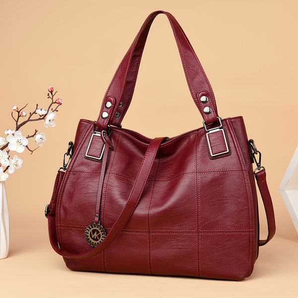 

women soft pu leather shoulder bag retro casual tote handbag luxury designer brand large capacity european fashion patchwork bag