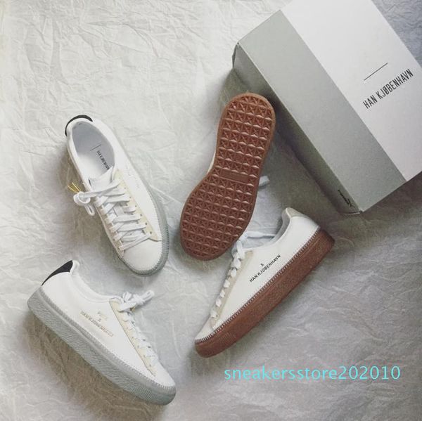 

han kjobenhavn x clyde stitched mens and womens casual shoes low sneakers couples platform shoes size 05 ltss10, Black