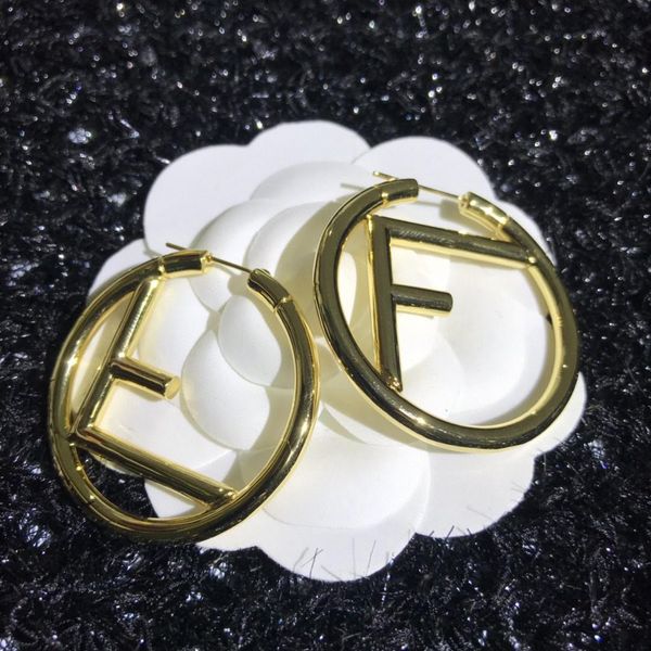 

american fashion f letter hollow earrings simple fashion wild woman earrings