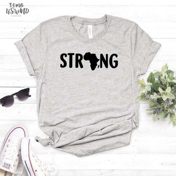 

africa strong print women tshirt cotton hipster funny t shirt gift lady yong girl tee drop ship zy 376, White