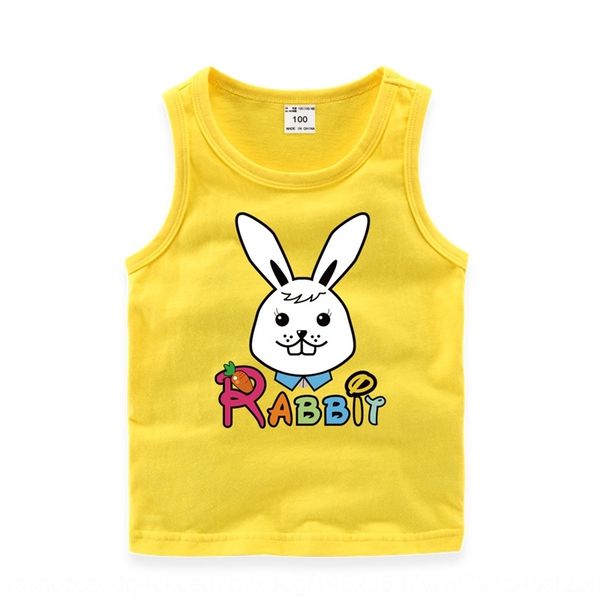 

male and female children loose cotton cartoon round neck vest sleeveless sports vest base shirt, Blue