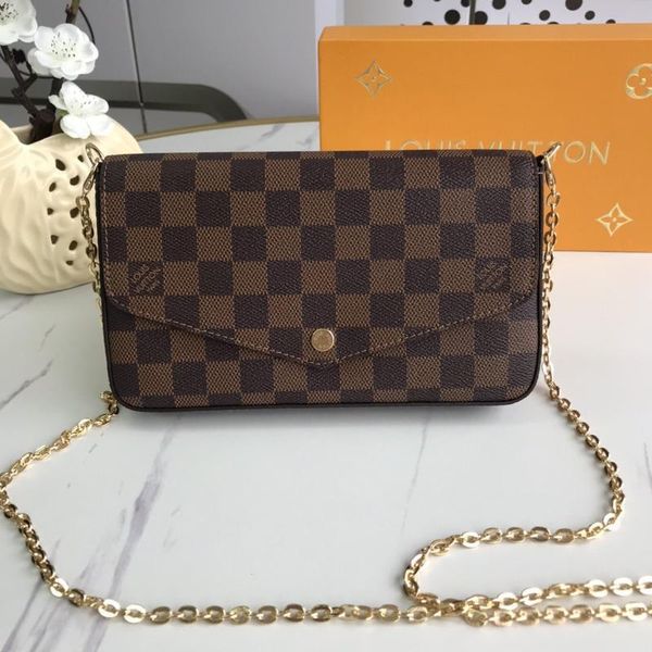

luxury designer women shoulder bag retro classic chain plaid ladies crossbody bags phone money clutches handbag envelope