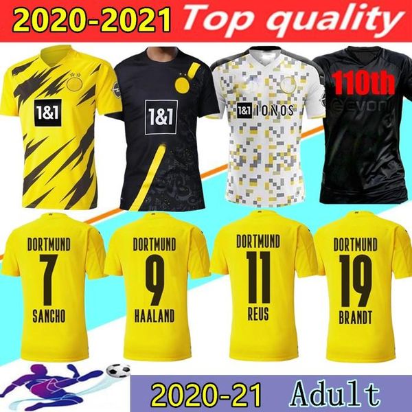 

2020 2021 боруссии haaland трикотажных изделий футбола 20 21 опасность гетец reus витсель джерси пако алькасер dortmund мужчины футбол рубаш, Black;yellow