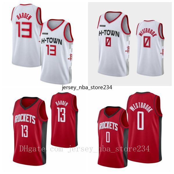 

city edition houston rockets jersey vintage 13 james harden 0 russell westbrook red white basketball jerseys edition city, Black;red