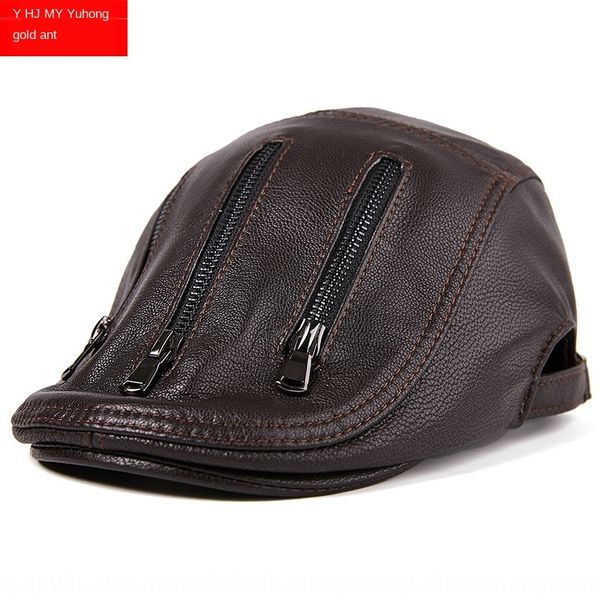 

gl8os yuhong men's single-skinned thin sheepskin forward youth real-skinned hat mid-aged and elderly yuhong autumn hat men's thin, Blue;gray