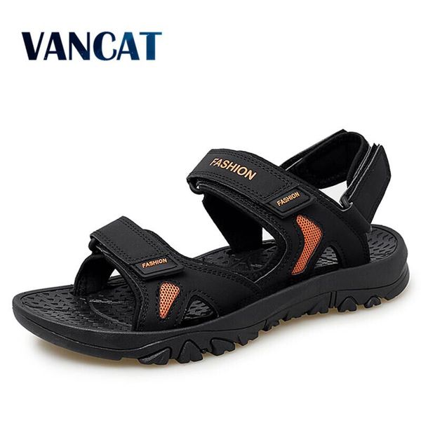 

fashion men gladiator sandals summer outdoor comfortable mens sandals handmade men beach soft bottom men's 39-48, Black
