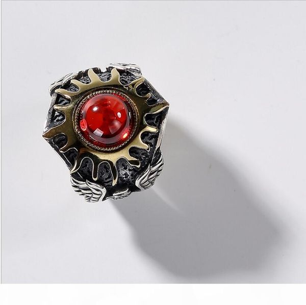 

o 100 %s925 sterling silver adjustable retro sun god apollo ring for men boys, Golden;silver